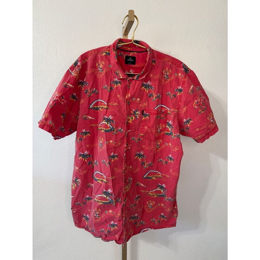 Rip Curl- Red Tropical Button-Down Shirt- The Aloha experience- XL